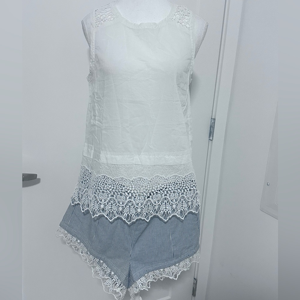 rag & bone top and shorts set lace medium top and 6 size short